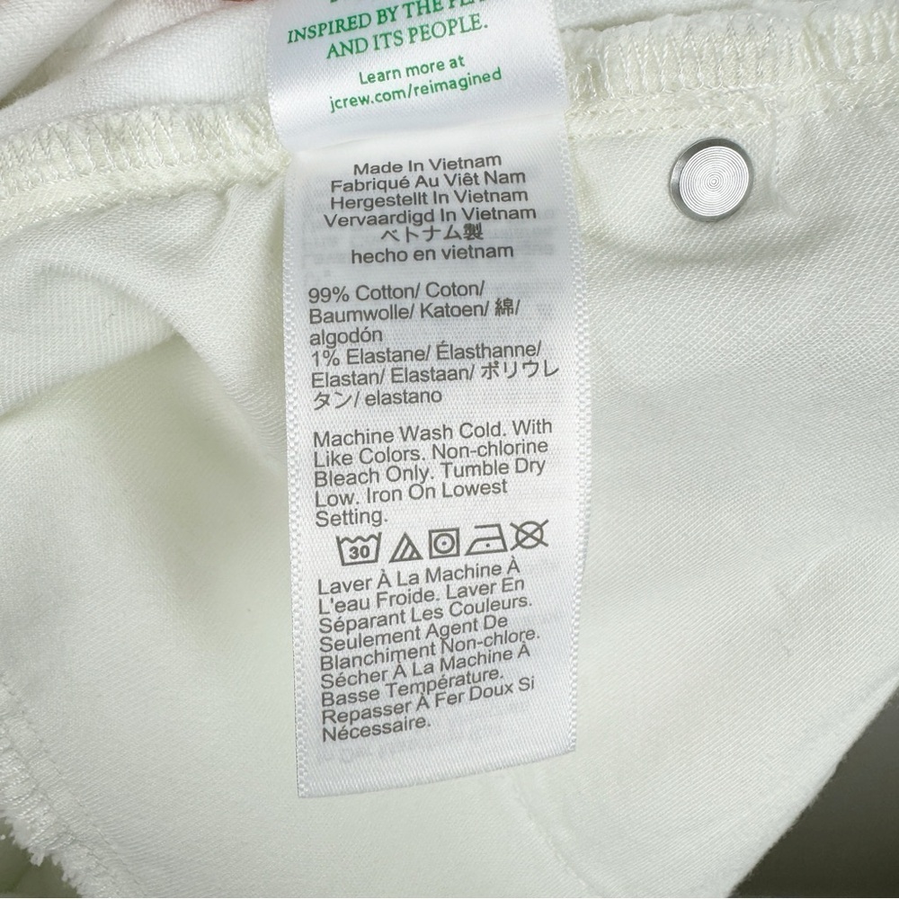 J. Crew Classic Straight Leg High Rise Jeans White Size 28 NWT - Picture 8 of 8